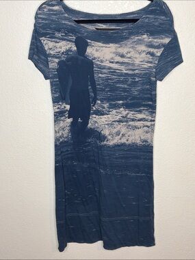 Marc by Marc Jacob’s Blue The Surfer Ocean Scene Graphic Tee Shirt Dress Size XS